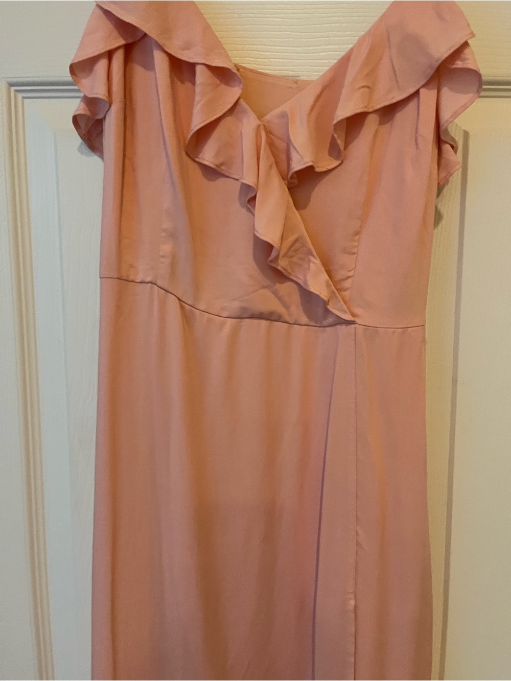 PAIGE Ruffle Maxi Dress Barbiecore Flowy Wrap Coquette Resort XS - Picture 6 of 14